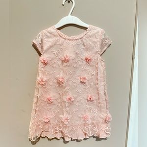 Nanette Lepore Girls Pink Peach Floral Embroidered Tunic Dress
